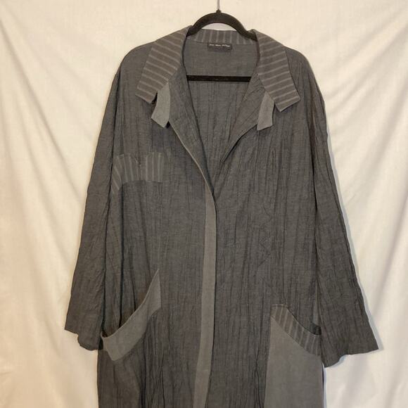 Jean Marc Philippe Gray Patchwork Artistic Maxi Length Unique Jacket Size 30 - Picture 2 of 10